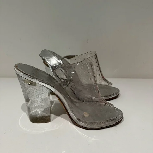 Chanel Transparent Heels with Silver Accents - Picture 3 of 4